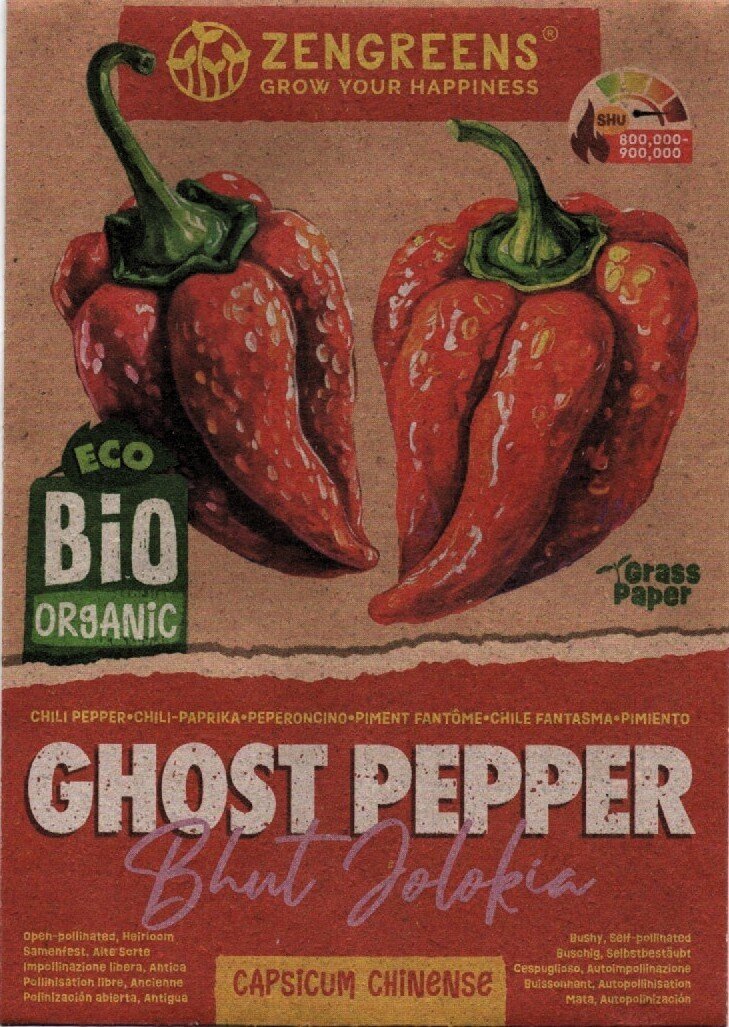 Capsicum chinense 'Ghost Pepper' (pimenta fantasma) - Sementes